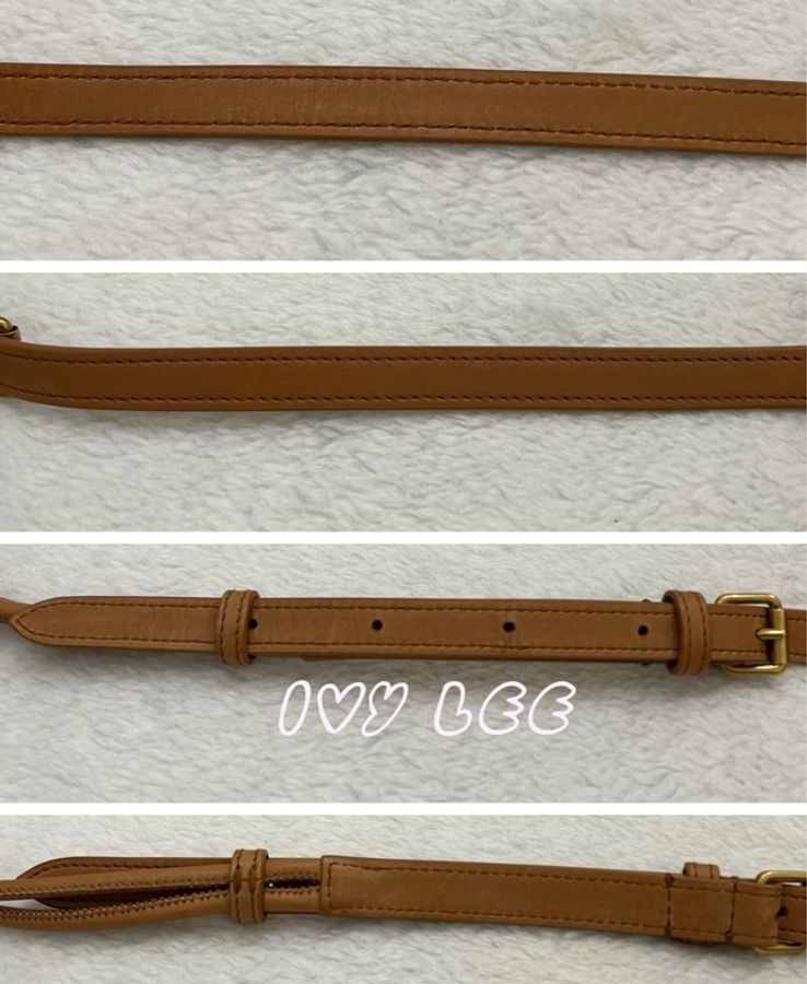 SAINT LAURENT YSL Monogramme 675260 牛皮拼接帆布 心型斜背包肩背包 米/咖 二手精品-14