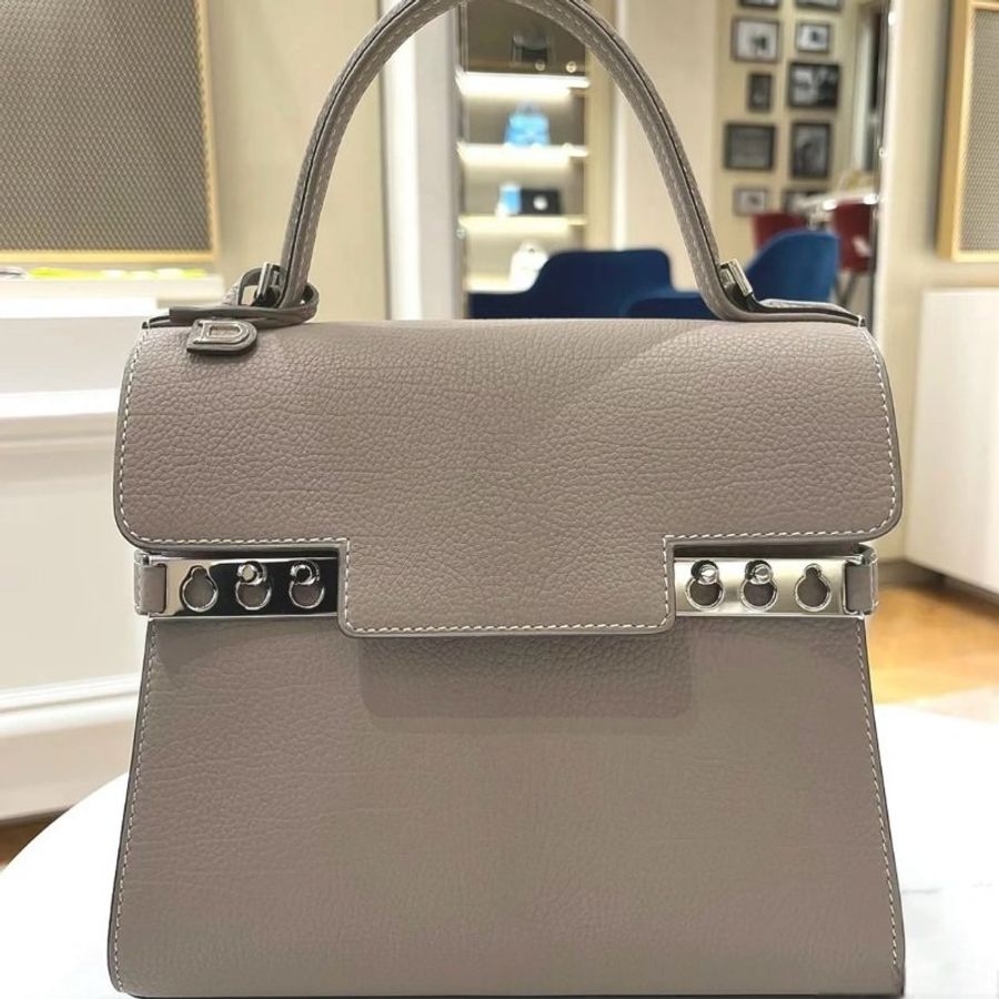 Delvaux 比利時國寶 Crispy Calf Tempete PM 包 斑鳩灰《2024季度★全新商品 》-2
