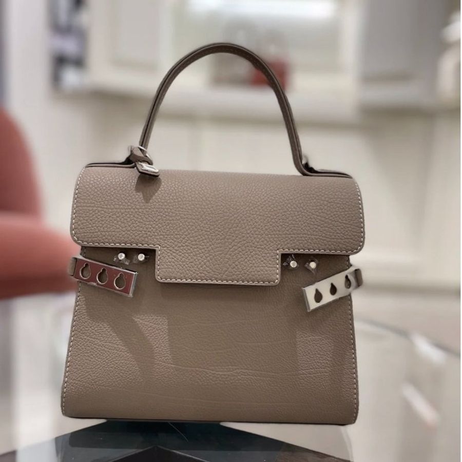 Delvaux 比利時國寶 Crispy Calf Tempete PM 包 斑鳩灰《2024季度★全新商品 》-3