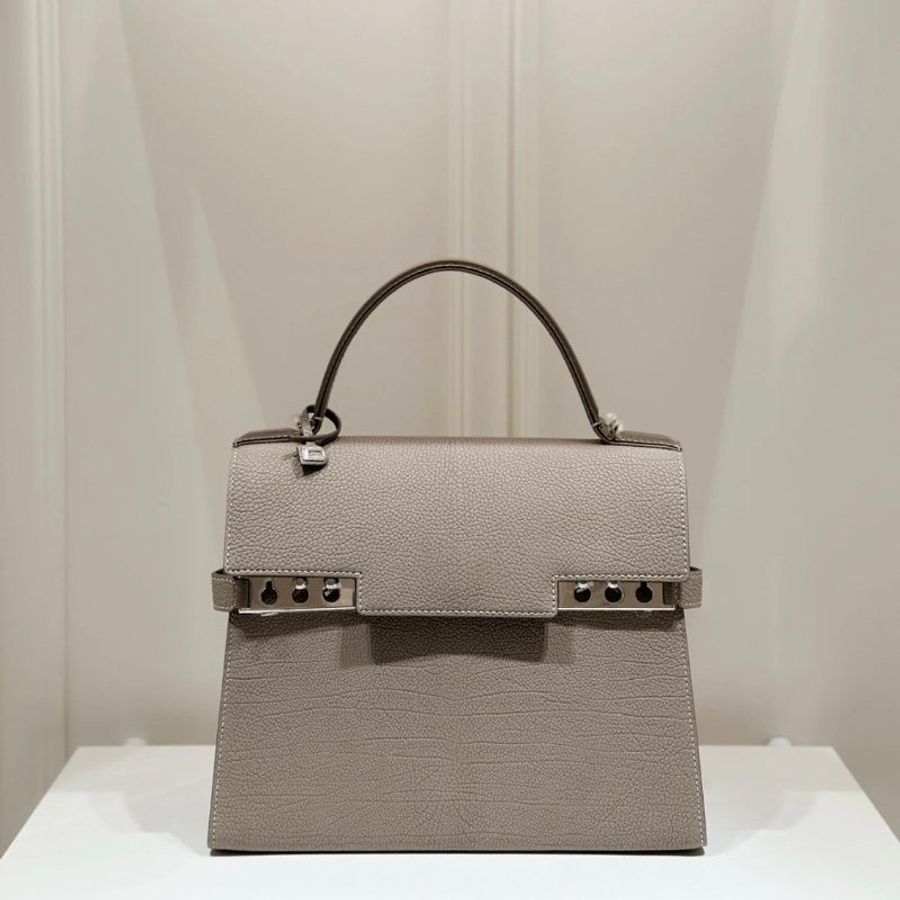 Delvaux 比利時國寶 Crispy Calf Tempete PM 包 斑鳩灰《2024季度★全新商品 》-7