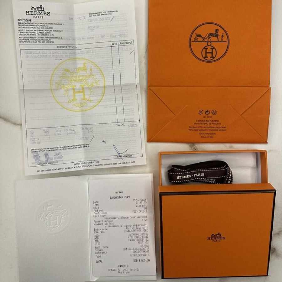 【99新】HERMES 經典silk in系列 棕色 EPSOM 小牛皮拉鍊絲巾短夾零錢包-10