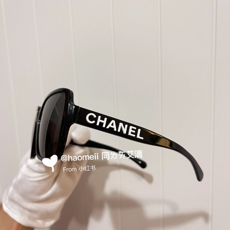 Chanel 黑框白字墨鏡 明星同款 太陽眼鏡🕶️-0