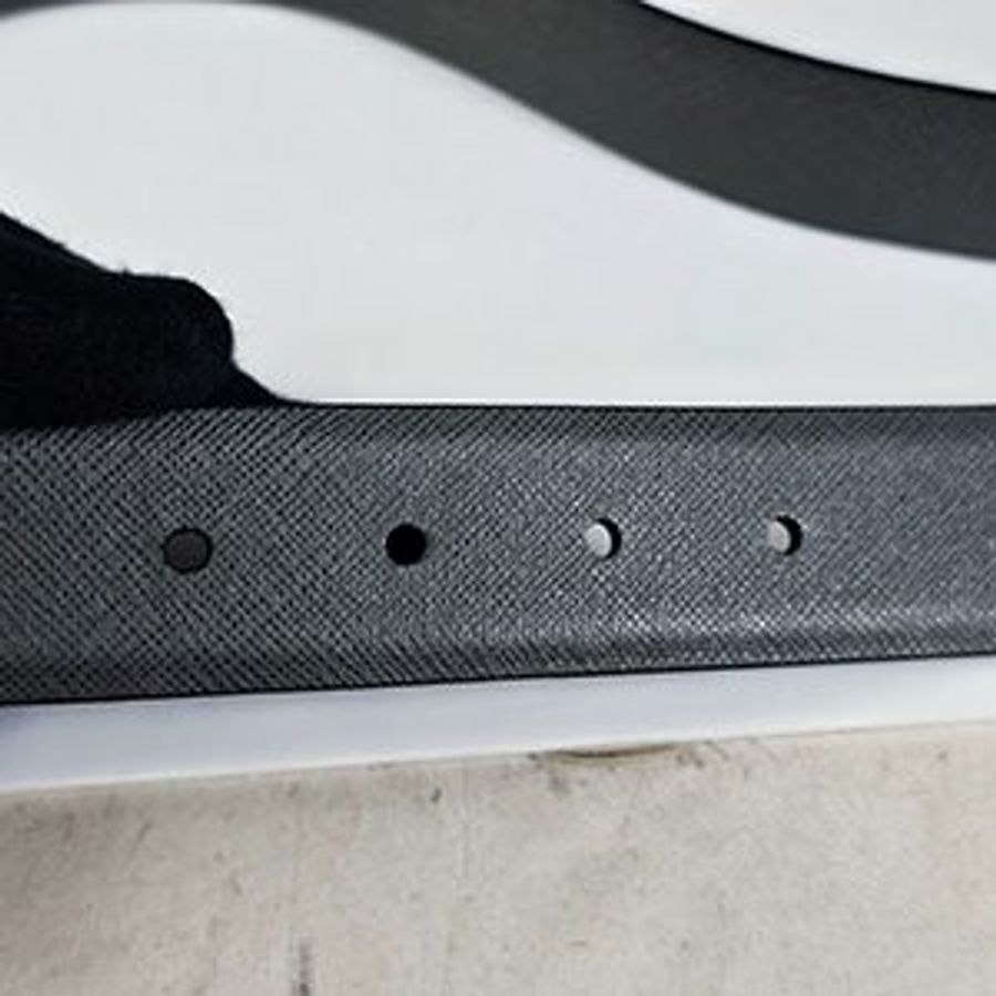 PRADA 黑/灰色 防刮牛皮雙面皮帶 90CM 36-4