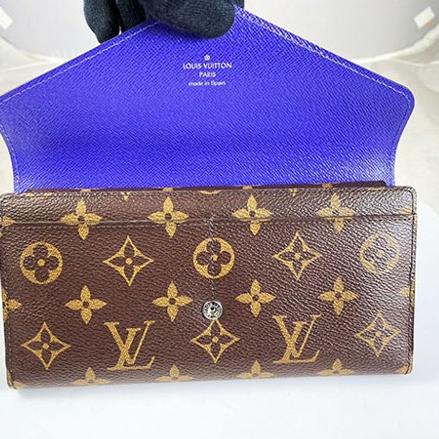 已售出*LV紫色EPI/原花MARIE LOU 信封釦式長夾 M6049G-6