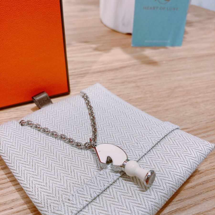Hermes 愛馬仕馬頭國際象棋項鏈Cavalier Necklace White X PHW-1