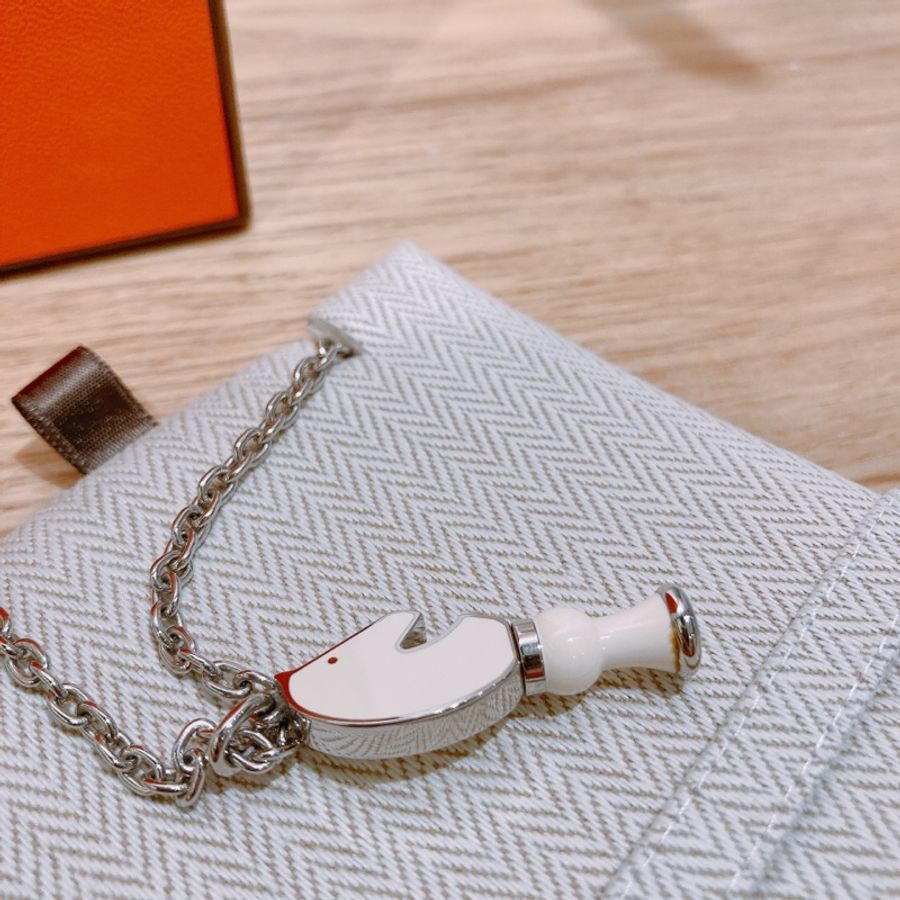 Hermes 愛馬仕馬頭國際象棋項鏈Cavalier Necklace White X PHW-2