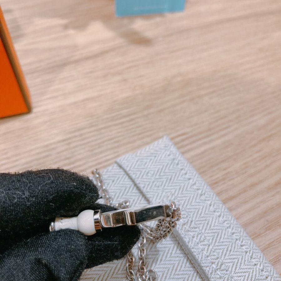 Hermes 愛馬仕馬頭國際象棋項鏈Cavalier Necklace White X PHW-4