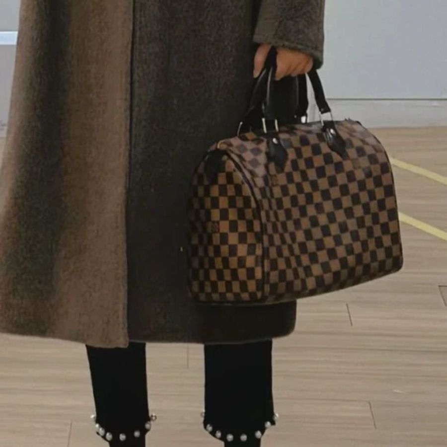 LV 🎀現品實拍 🎀 N41183 格紋 Speedy30cm 波士頓包 手提 斜背包~二手品-28