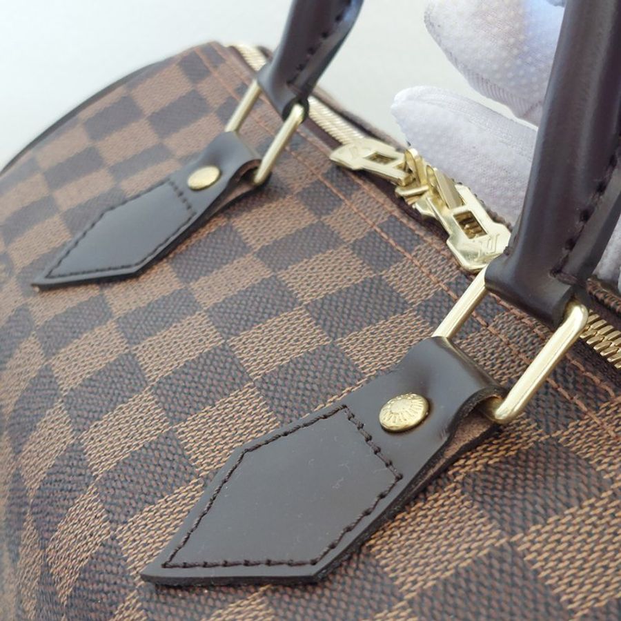 LV 🎀現品實拍 🎀 N41183 格紋 Speedy30cm 波士頓包 手提 斜背包~二手品-56