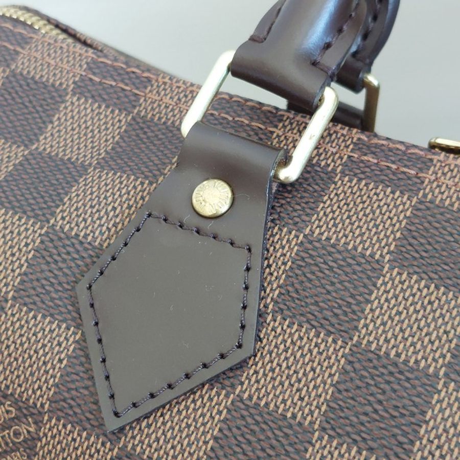 LV 🎀現品實拍 🎀 N41183 格紋 Speedy30cm 波士頓包 手提 斜背包~二手品-58