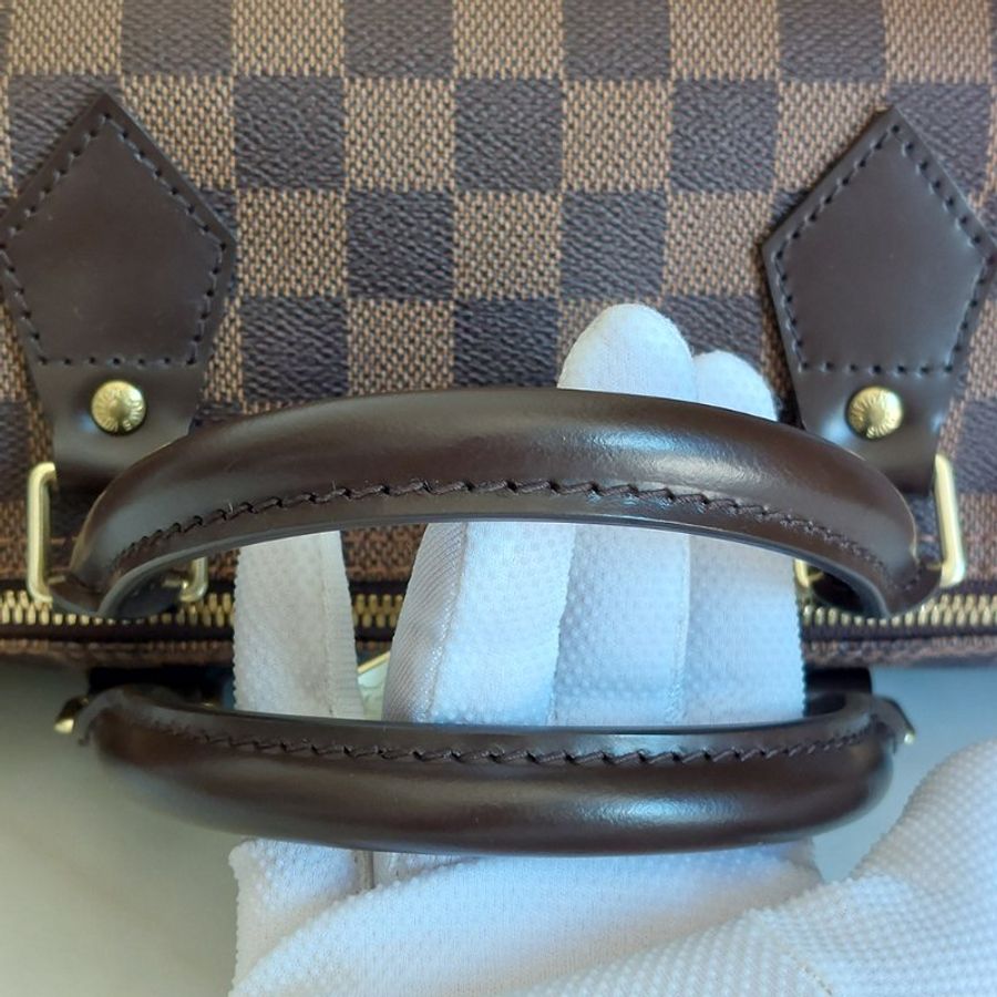 LV 🎀現品實拍 🎀 N41183 格紋 Speedy30cm 波士頓包 手提 斜背包~二手品-61
