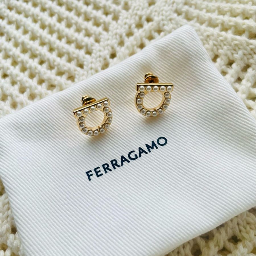 Salvatore Ferragamo 馬蹄珍珠耳環-10