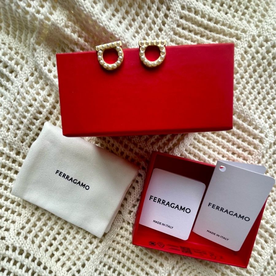 Salvatore Ferragamo 馬蹄珍珠耳環-19