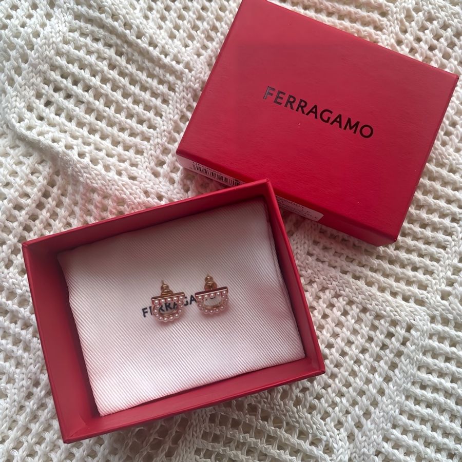 Salvatore Ferragamo 馬蹄珍珠耳環-20