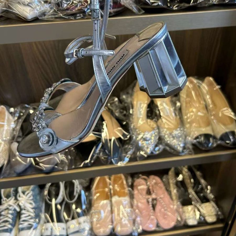 MIUMIU銀色涼鞋 尺寸37.5碼 已貼底-2