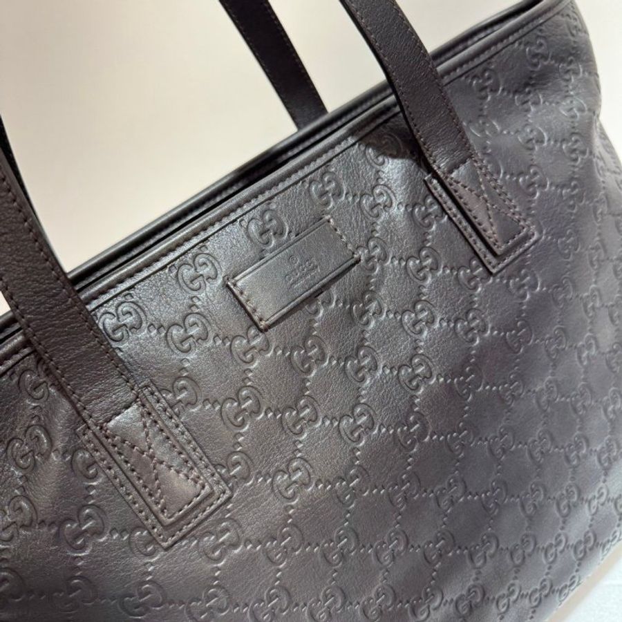 GUCCI 肩背包/手提包/托特包 深咖 全皮壓紋 87成新(M-27)-8