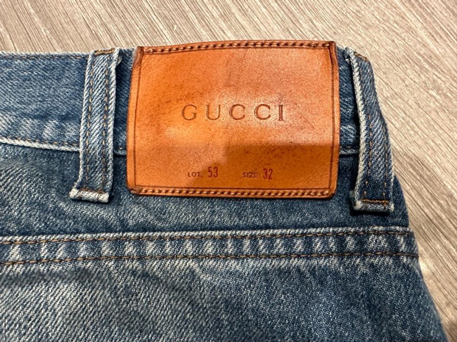 Gucci 反摺設計牛仔褲 男款-4