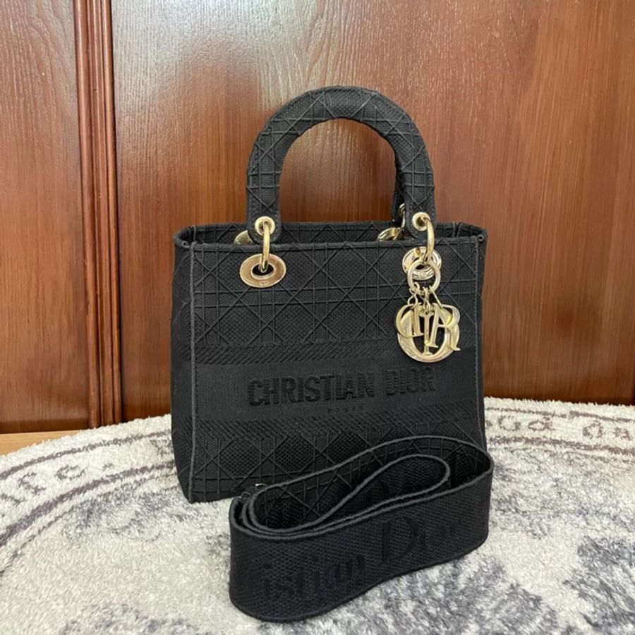 Dior Lady D-lite 藤格紋刺繡戴妃包中號-0