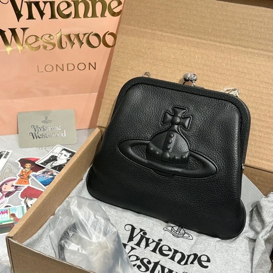 【售出】vivienne 🎉西太后 牛皮浮雕口金包🎉 Jennie同款-7