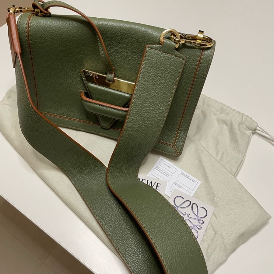Loewe Barcelona bag in avocado green color-10