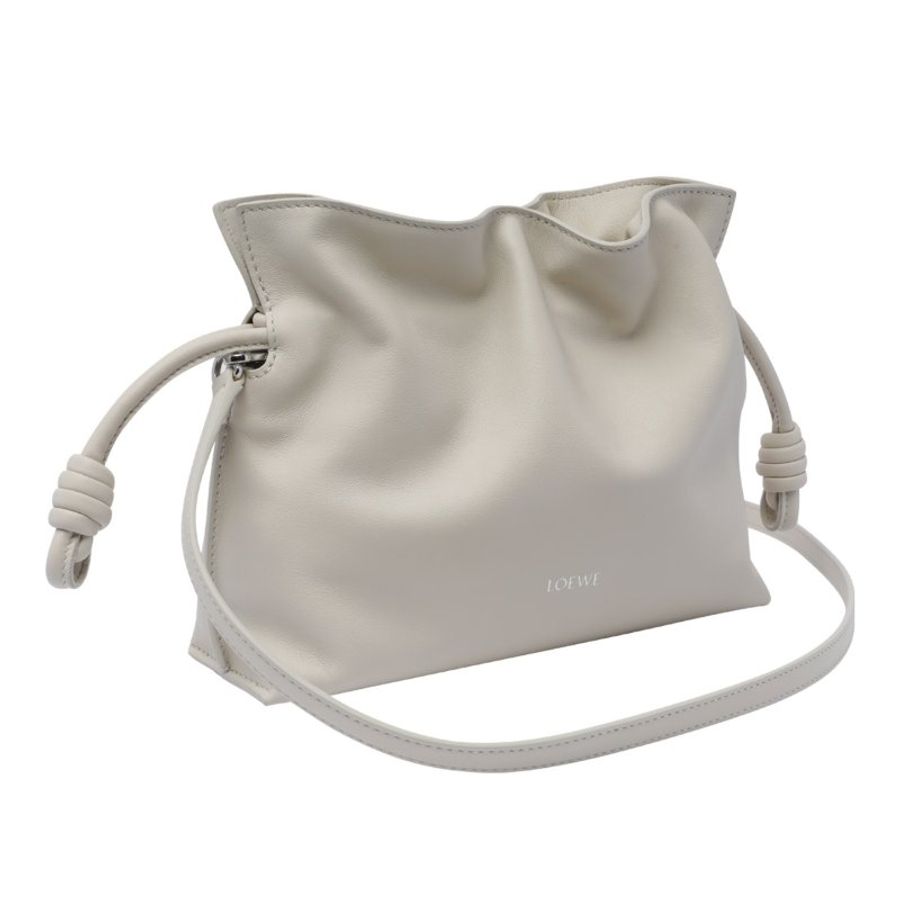 Loewe 納帕小牛皮迷你 Flamenco 包   海鹽白/新款肩帶可拆卸《2024季度★全新商品 》-8