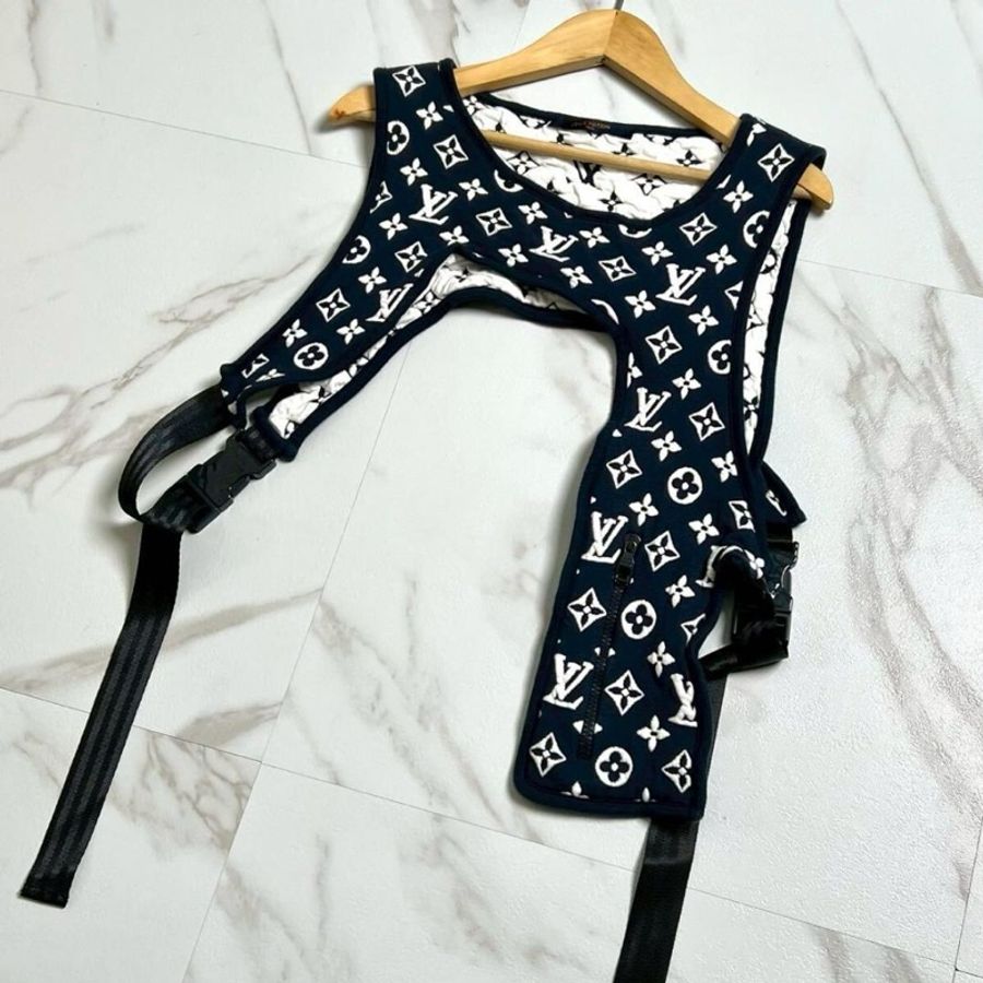 Louis Vuitton navy monogram mid layer vest M 老花 背心-4