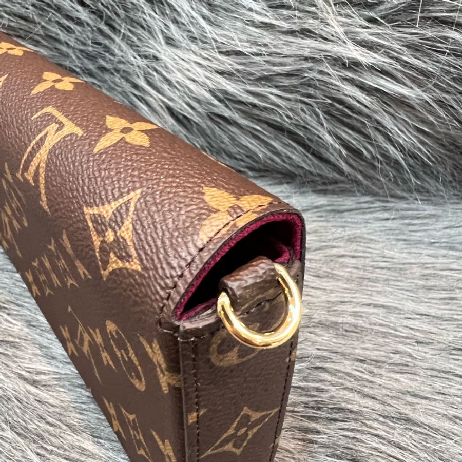 LV M81896 原花 老花 金釦 Félicie Pochette 三合一 Woc 斜背包 鍊包 手機包-9