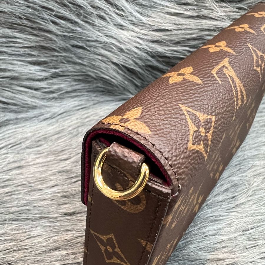 LV M81896 原花 老花 金釦 Félicie Pochette 三合一 Woc 斜背包 鍊包 手機包-10