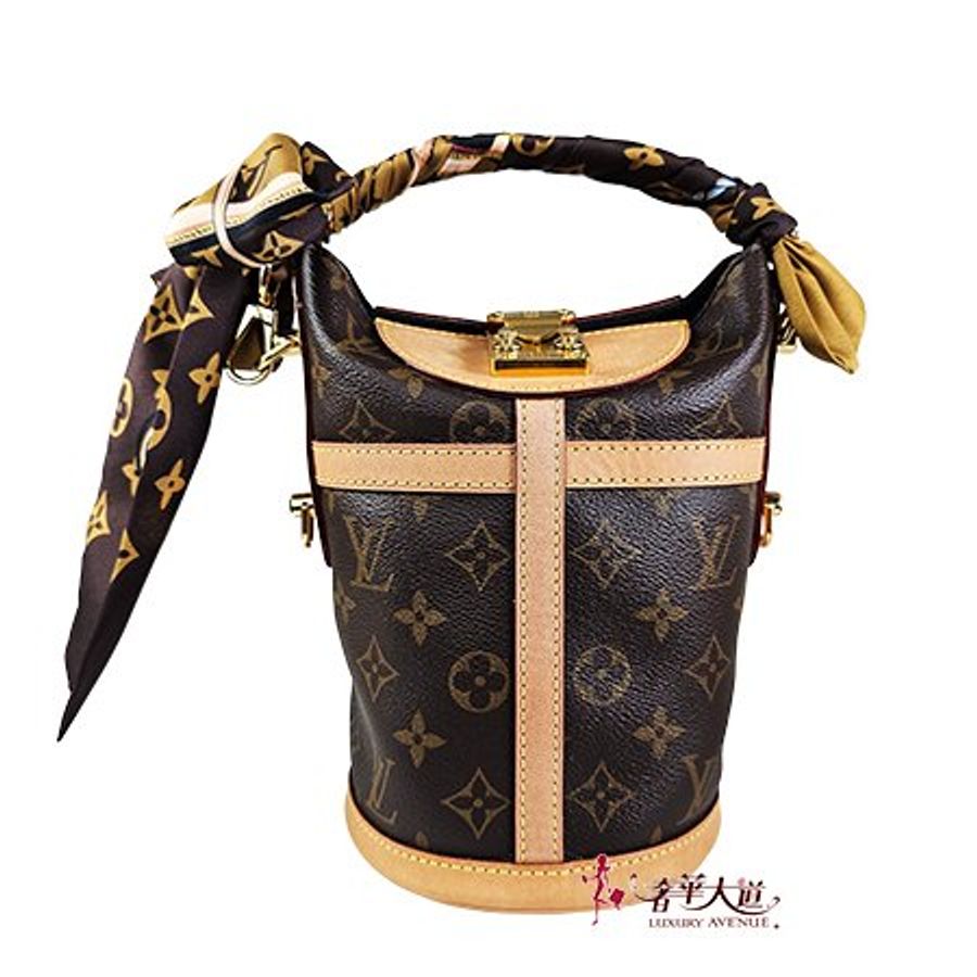 LV原花 DUFFLE 薯條手提/斜背兩用包(附絲巾)M43587-0