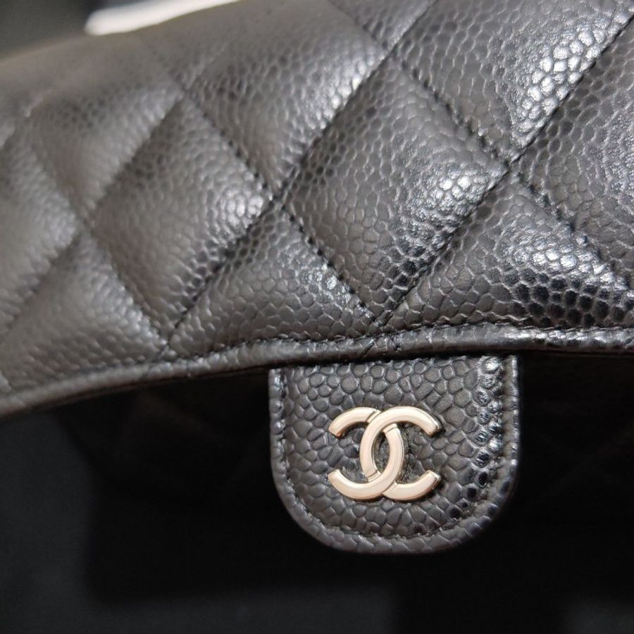Chanel Classic Flap Wallet 黑銀荔枝牛皮革 長銀包 翻蓋長夾 經典款錢包-16
