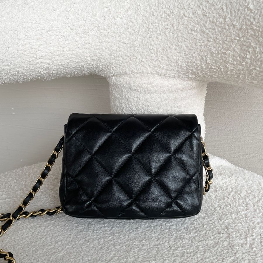 Chanel19口蓋包黑羊皮26公分-2
