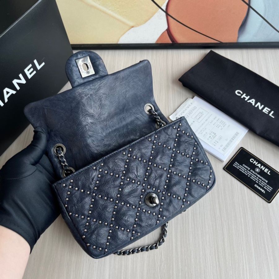 Chanel 香奈兒 cf限定款鉚釘大mini-8