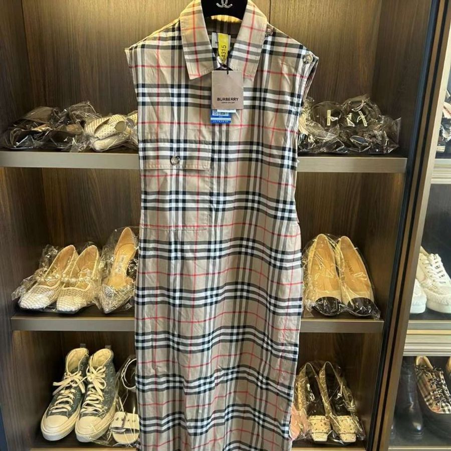 BURBERRY連身裙 全新uk10 可收腰-0