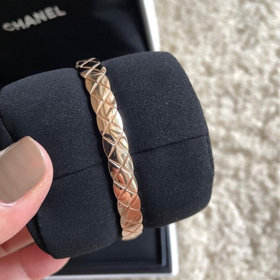 Chanel coco crush 手環 米金色 M 號-6