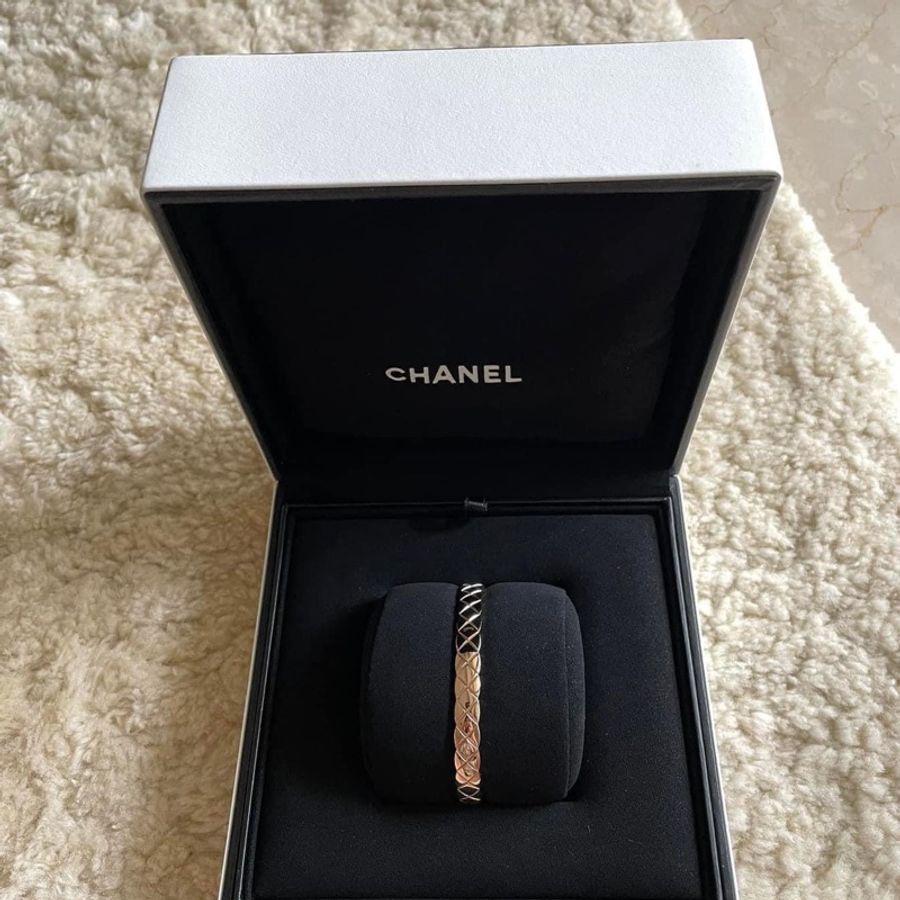 Chanel coco crush 手環 米金色 M 號-9