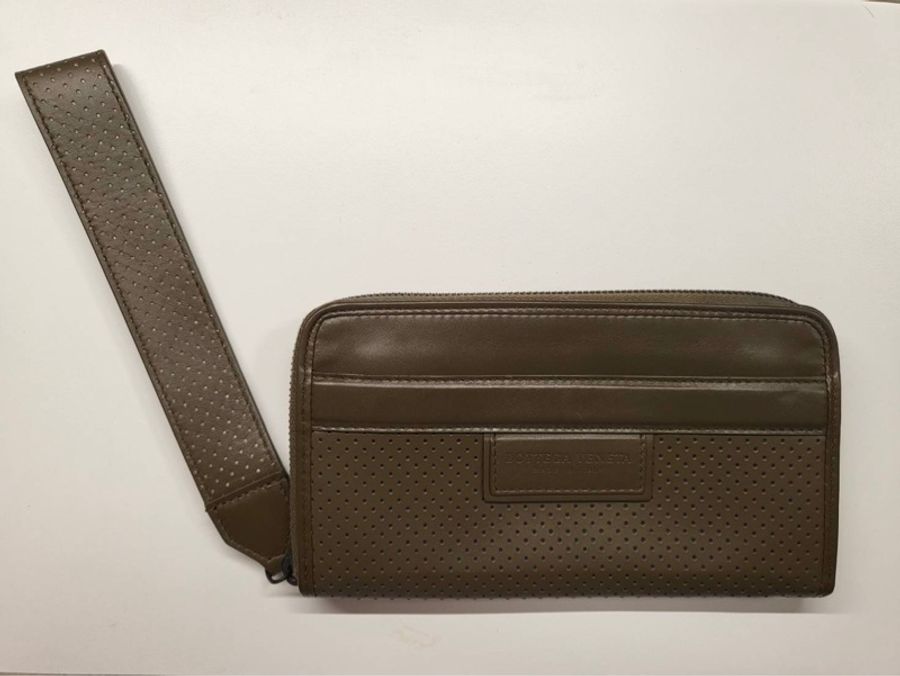 Bottega Veneta 男用 手拿長夾 橄欖綠-0