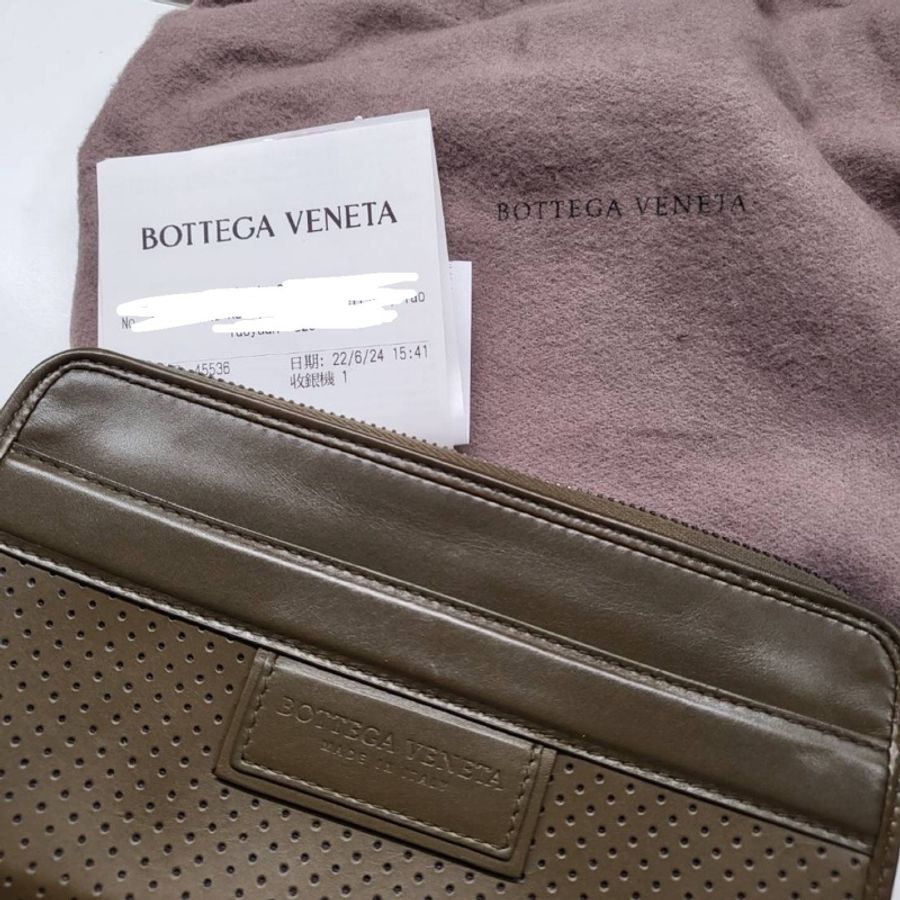 Bottega Veneta 男用 手拿長夾 橄欖綠-4