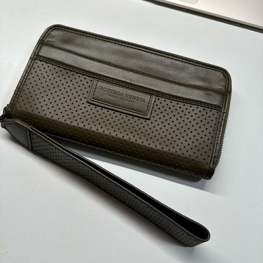 Bottega Veneta 男用 手拿長夾 橄欖綠-9