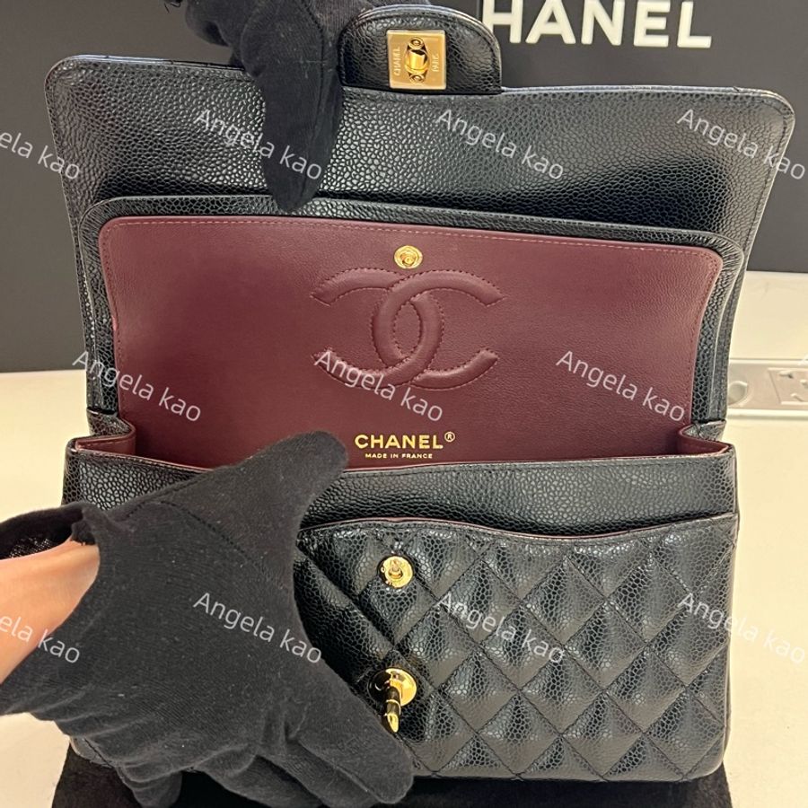 Chanel CF25黑金牛專櫃保固中/晶片款/經典口蓋包-18