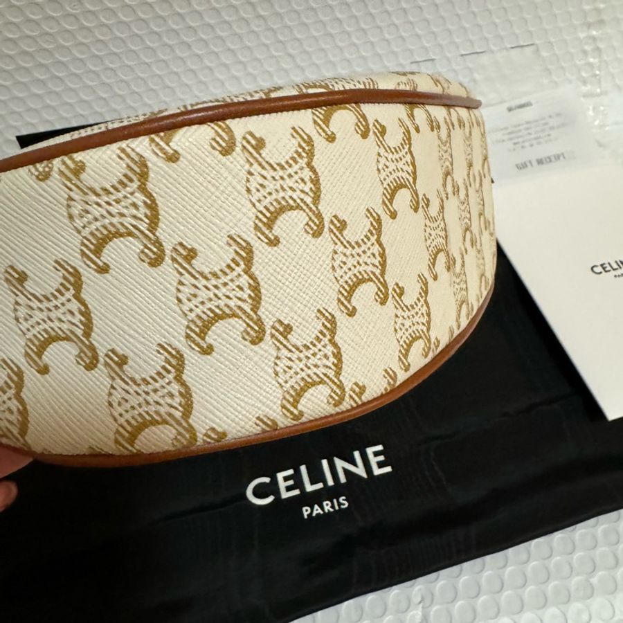 Celine Ava bag 經典白老花 腋下包 半月包 hobo bag-8