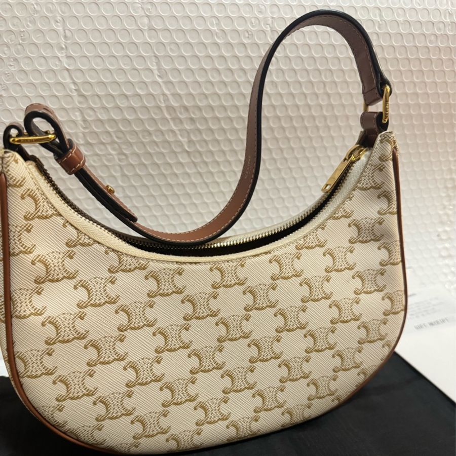 Celine Ava bag 經典白老花 腋下包 半月包 hobo bag-13