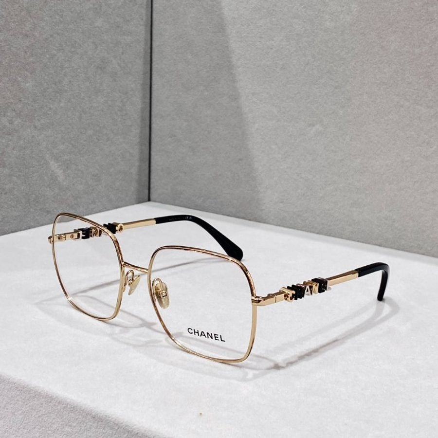 chanel CH2215 金色全框 鏡腿Chanel 裸空鏡腿 平光眼鏡 全新全配-1