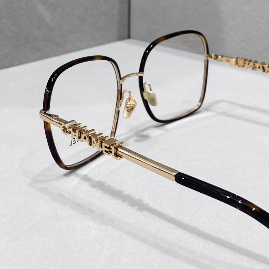 chanel CH2215 金色全框 鏡腿Chanel 裸空鏡腿 平光眼鏡 全新全配-4