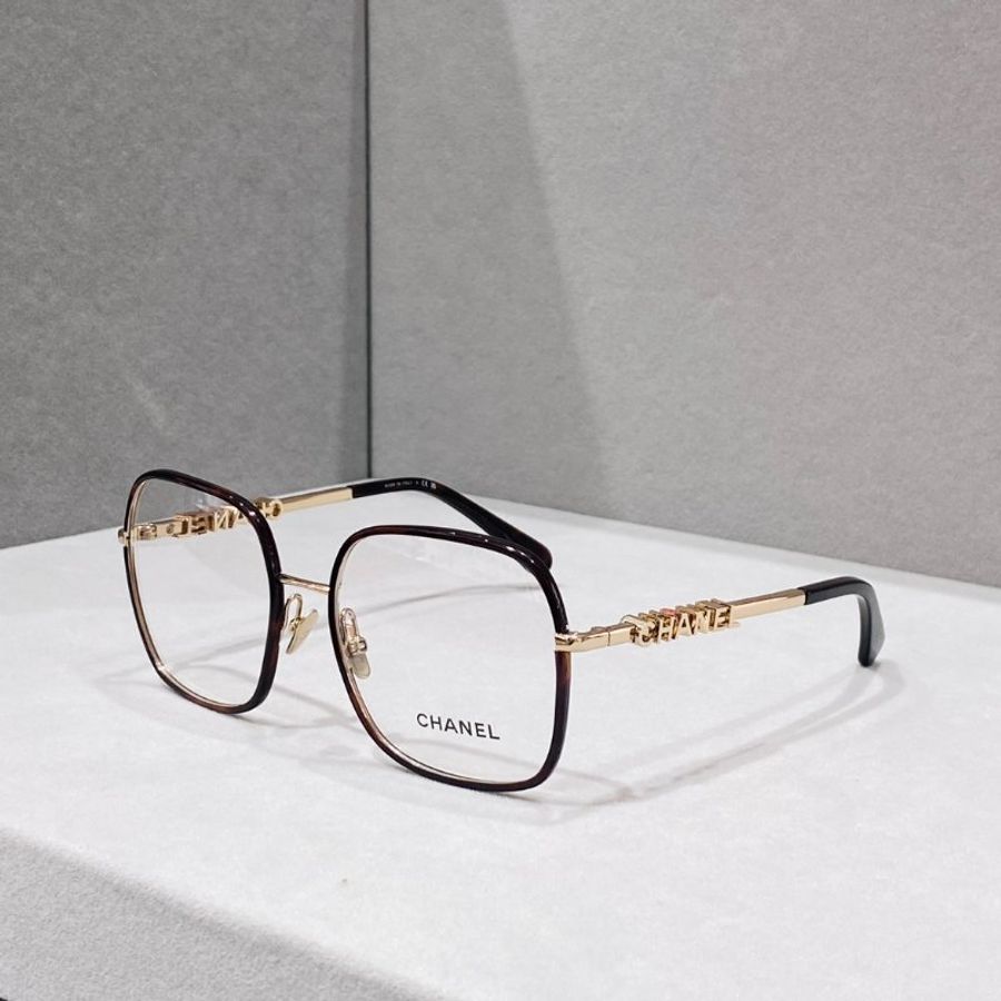 chanel CH2215 金色全框 鏡腿Chanel 裸空鏡腿 平光眼鏡 全新全配-6