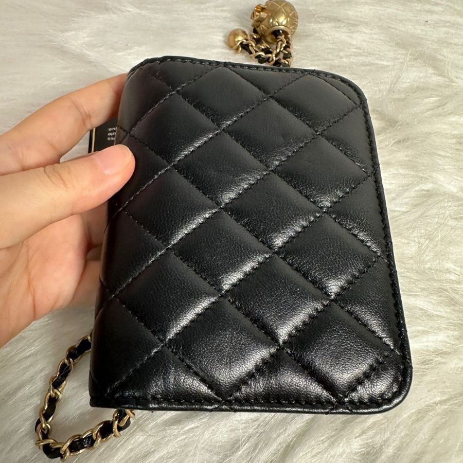 CHANEL 金球mini woc 卡包12cm 黑金-1