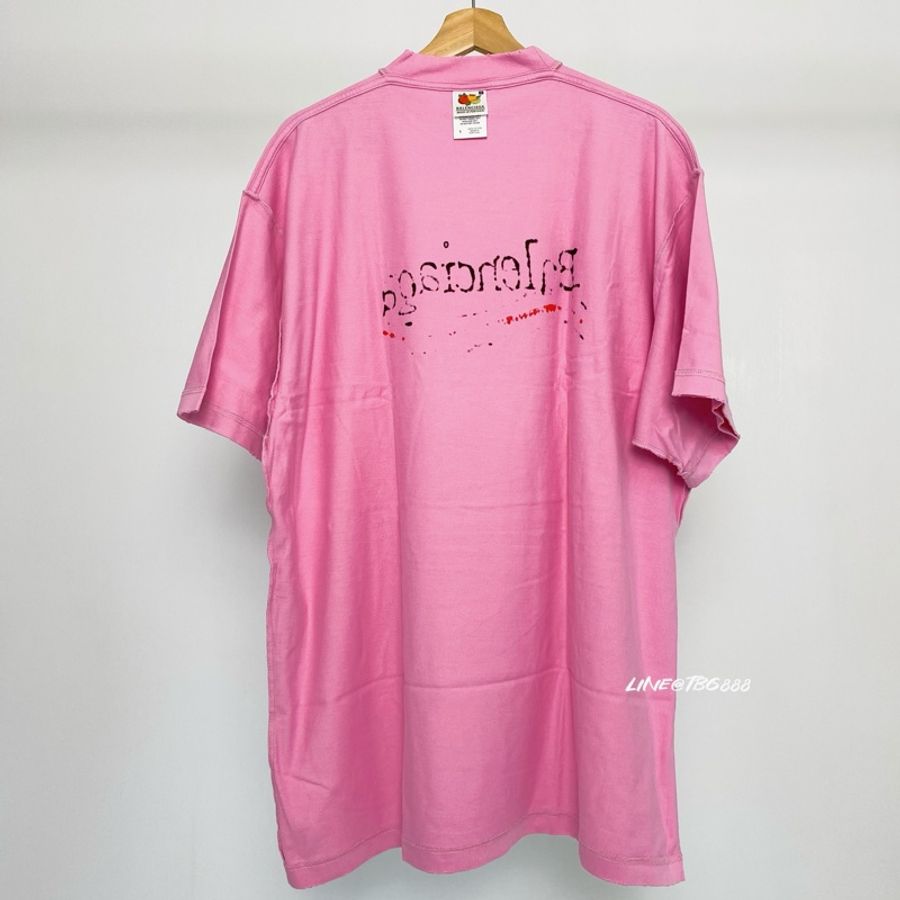 Balenciaga inside out Oversized 短Tee 巴黎世家 上衣 t-shirt 螢光粉 粉色-2