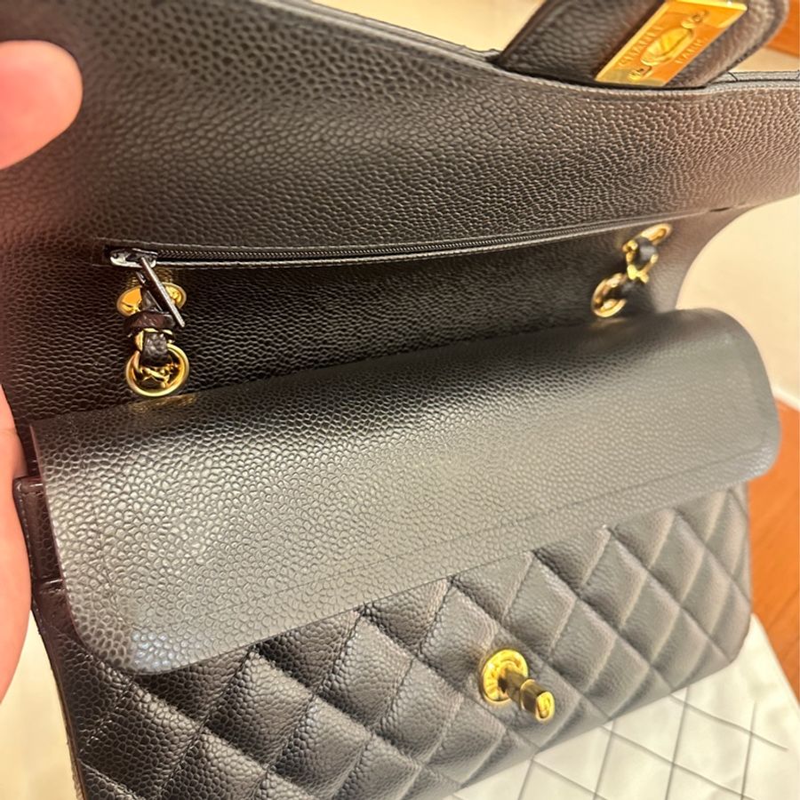 CHANEL 黑荔枝金雙C COCO25-23