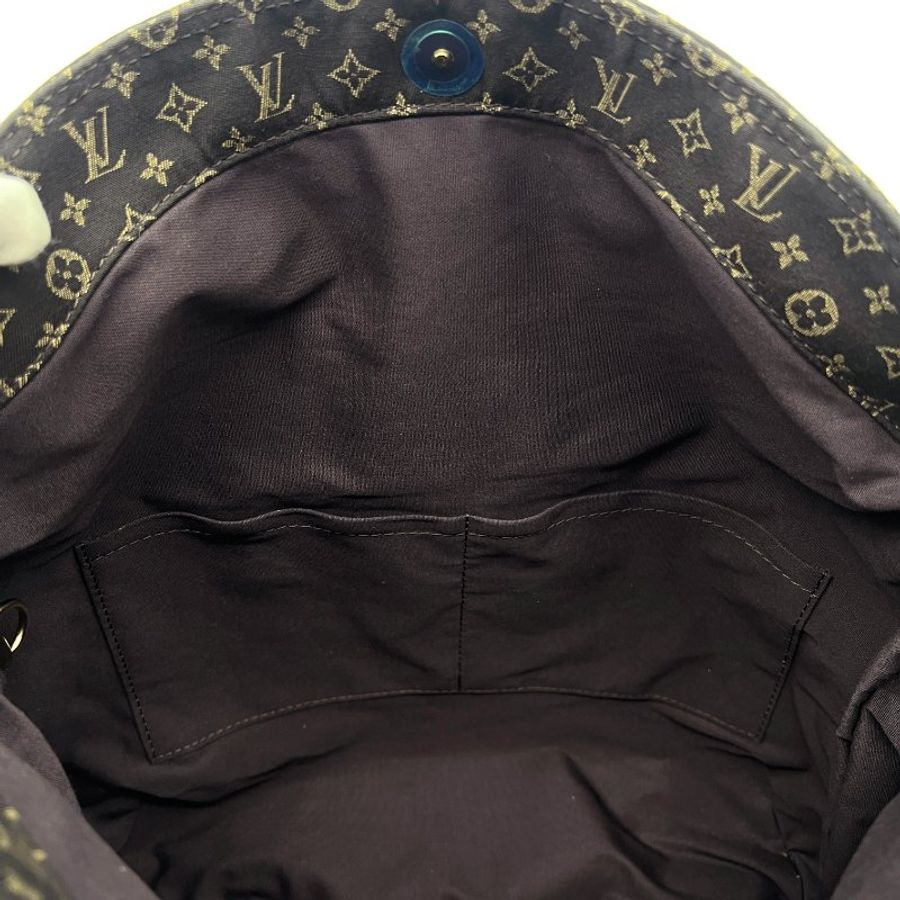 LV 黑色單寧布 金扣側肩包/肩背包-10