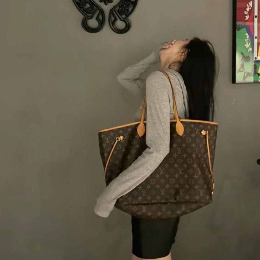 LV neverfull GM 老花 大號肩背包 購物包 媽媽包-4