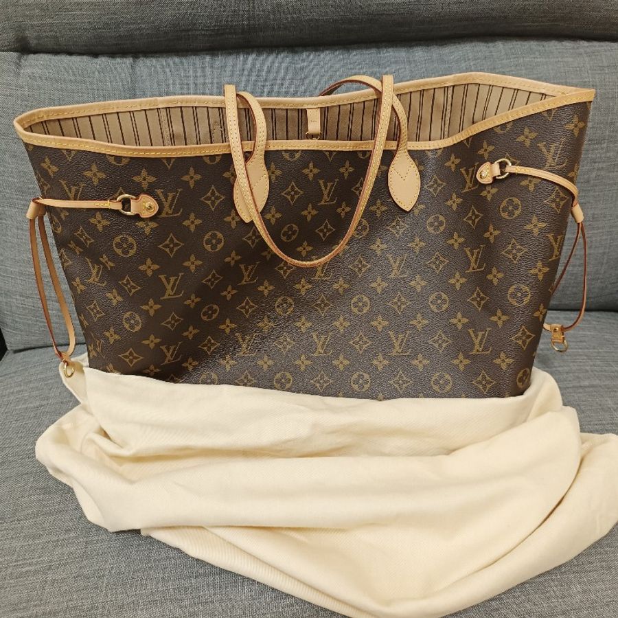 LV neverfull GM 老花 大號肩背包 購物包 媽媽包-5